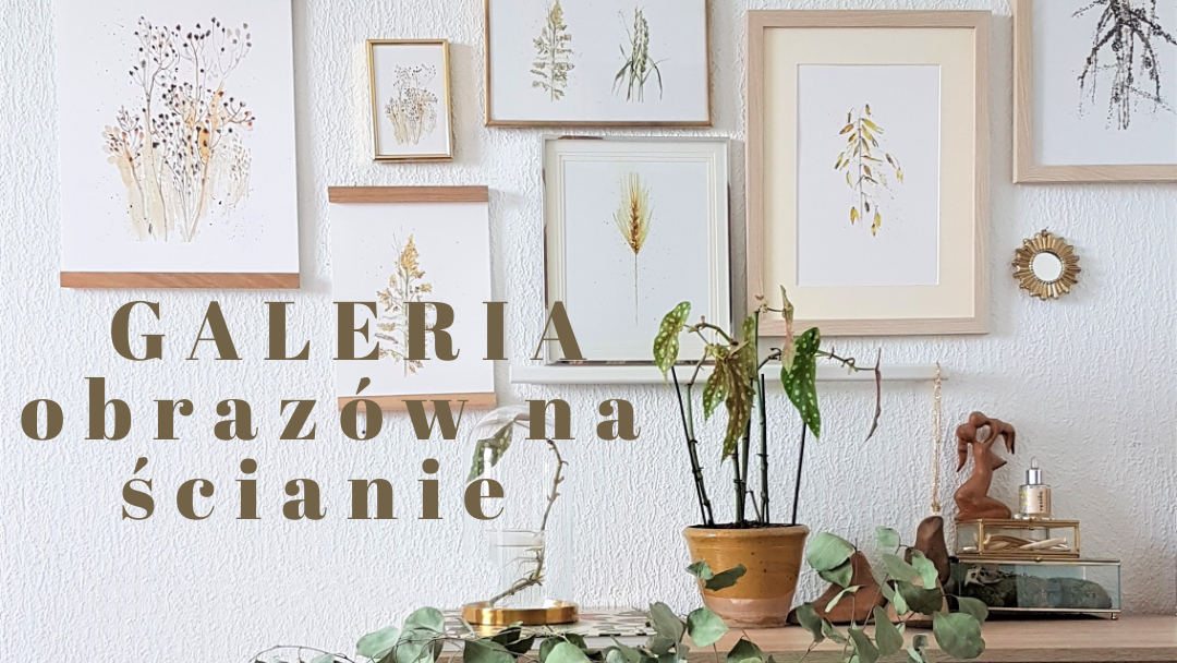 Domowa galeria obrazów na  ścianie.